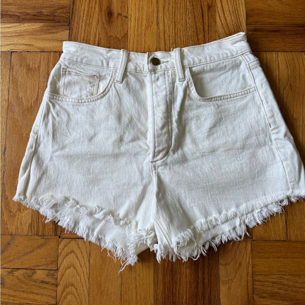 Joe's Jeans Alex White Distressed Jean Shorts